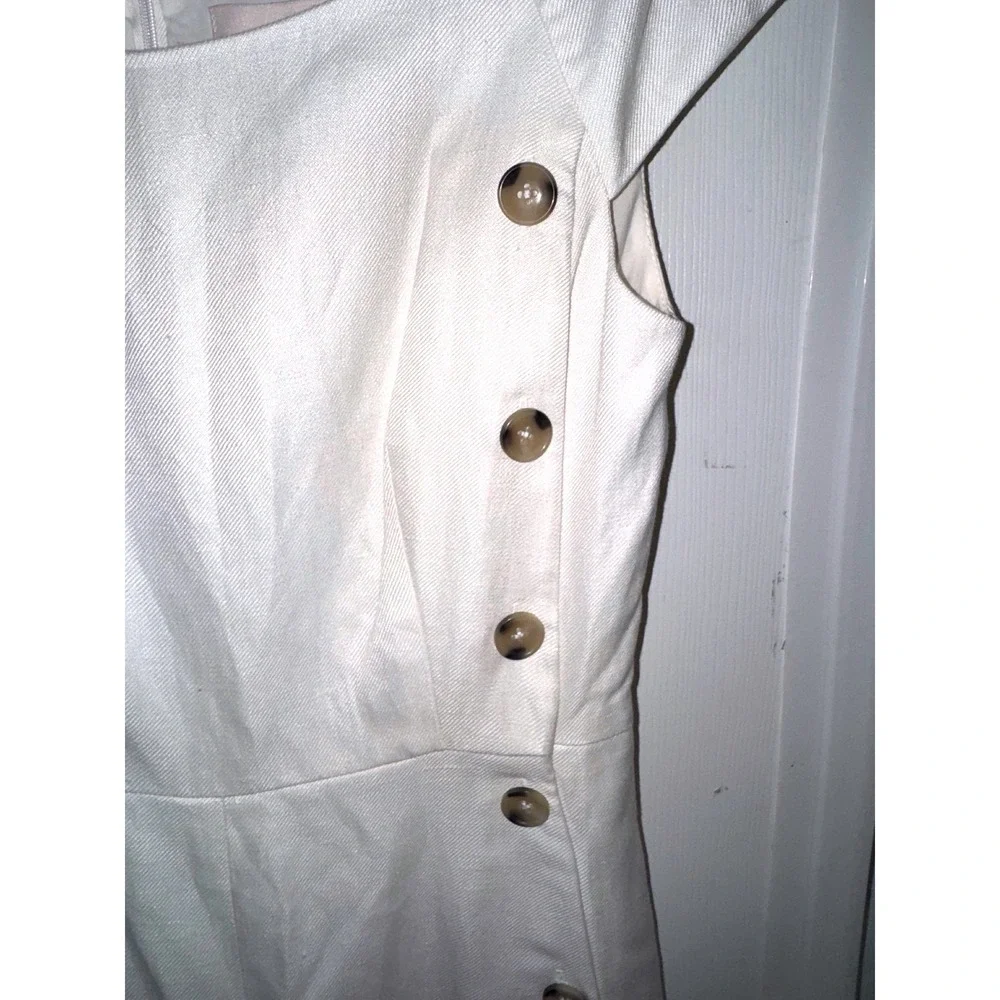Gal Meets Glam Collection Ivory Wide Leg Side Button Jumpsuit K0393M Size 2‎ NEW